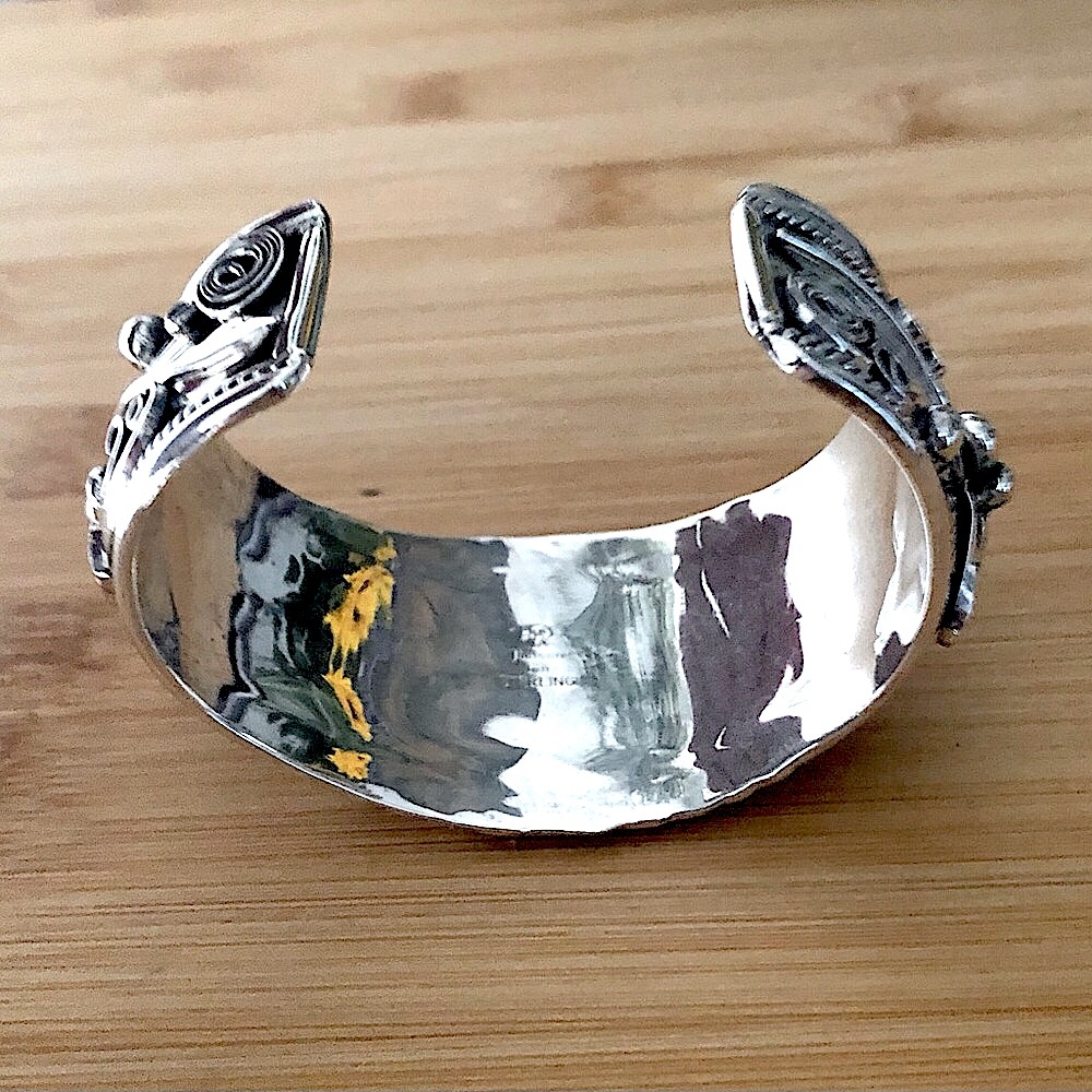 $318 Navajo Signed Running Bear Estate Cuff 77.58gr. Jimison Ben STERLING - Picture 5 of 10